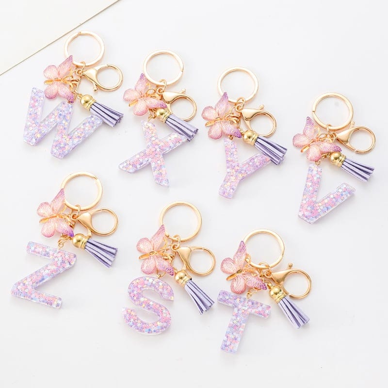 Cilifer®Butterfly Letter Keychain Tassel Design Vibrant Durable Lightweight Gift