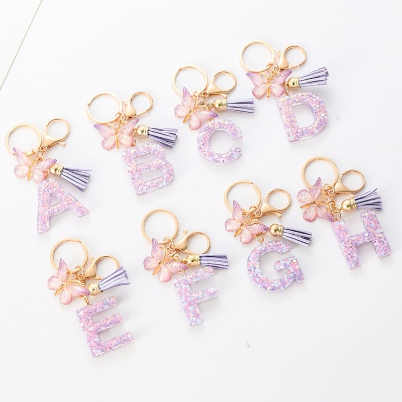 Cilifer®Butterfly Letter Keychain Tassel Design Vibrant Durable Lightweight Gift