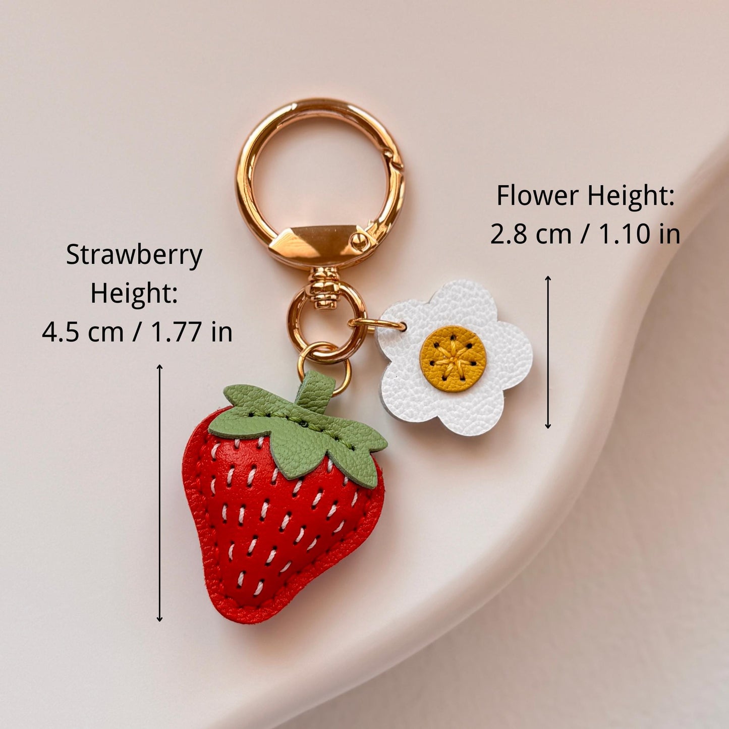 🍊🌼Leather Fruit And Flower Key Fob