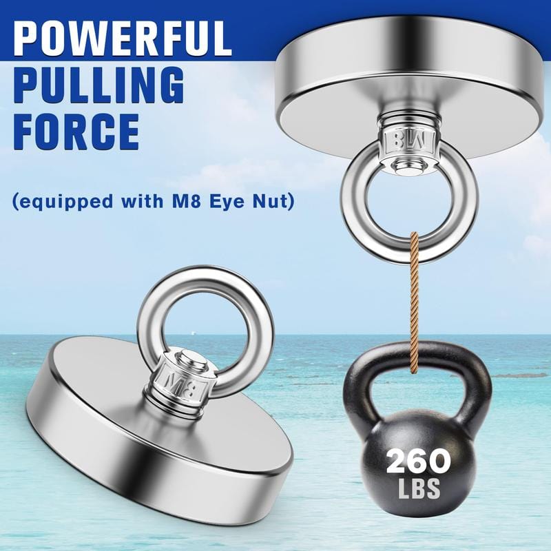 Cilifer®Fishing Magnet: 260LBS Super Strong Neodymium Magnet for Epic Treasure Hunting