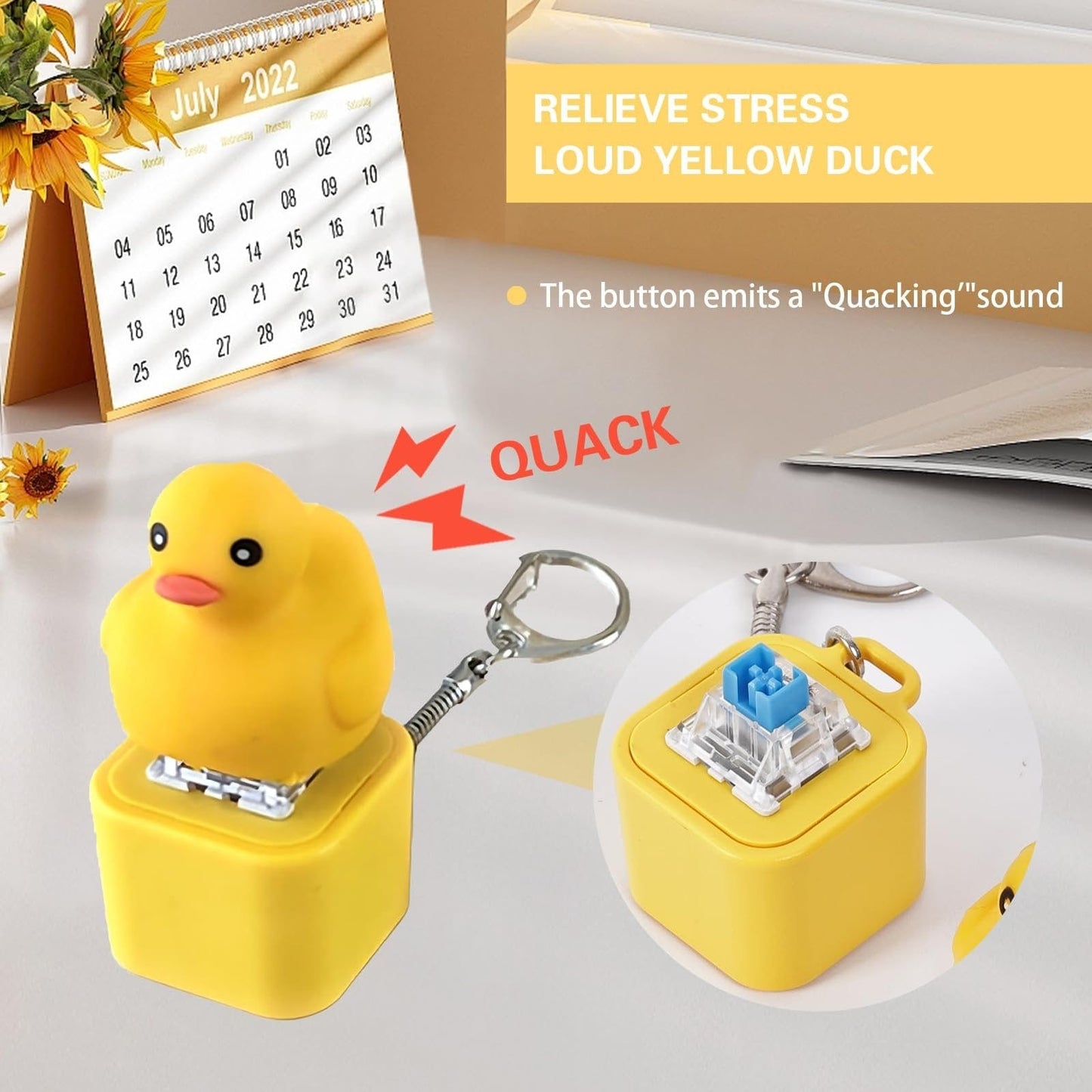 Cilifer®Frog Croaking Fidget Toy - Rechargeable Frog Croaking Keychain. Frog Croaking Stress Reliever with Colorful Lights. Fun & Portable Anxiety Relief Toy