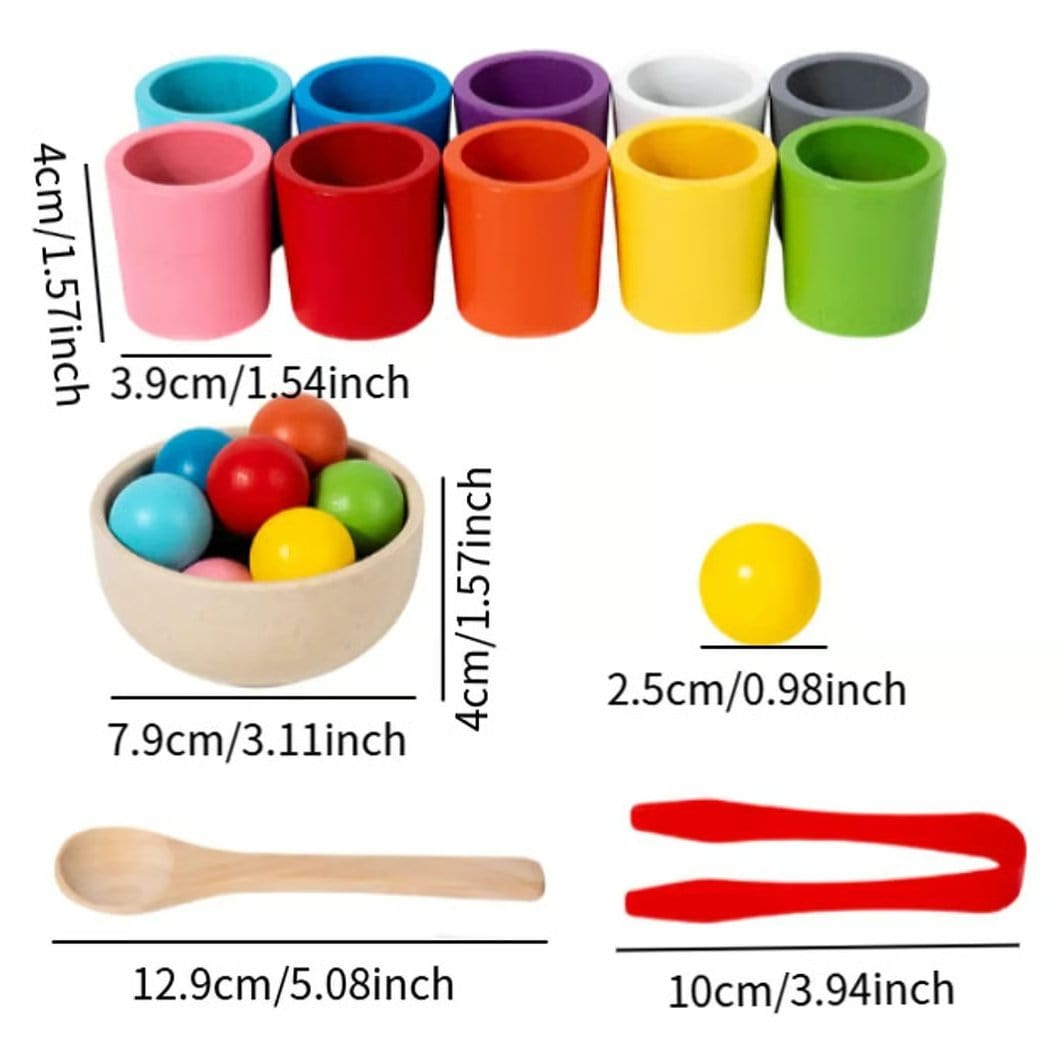 Cilifer®Rainbow Balls in Cups Toddler Toys - Safe Size & Non-toxic Materials