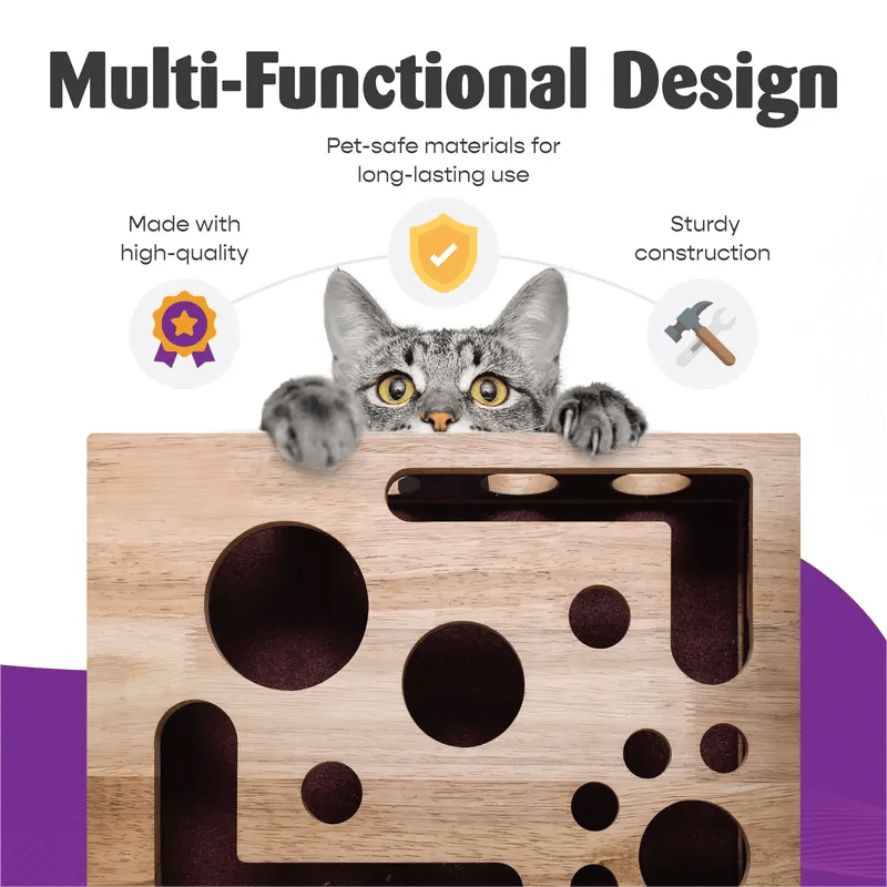 Cilifer®Cat Scratch Puzzle Enrichment Box: Nail File Stress Free Alternative to Clippers and Grinders