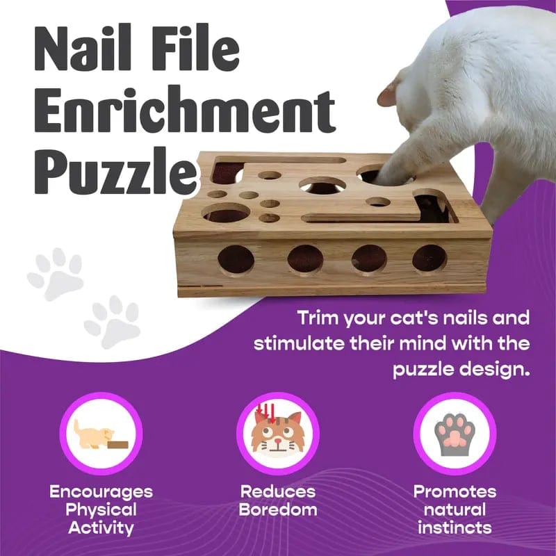 Cilifer®Cat Scratch Puzzle Enrichment Box: Nail File Stress Free Alternative to Clippers and Grinders