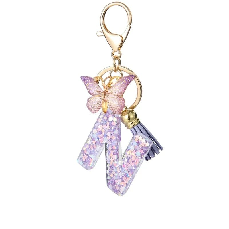 Cilifer®Butterfly Letter Keychain Tassel Design Vibrant Durable Lightweight Gift