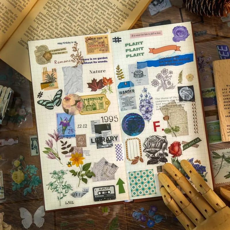 Cilifer®Vintage Material Paper. 100sheets/box Retro Handbook Background Paper