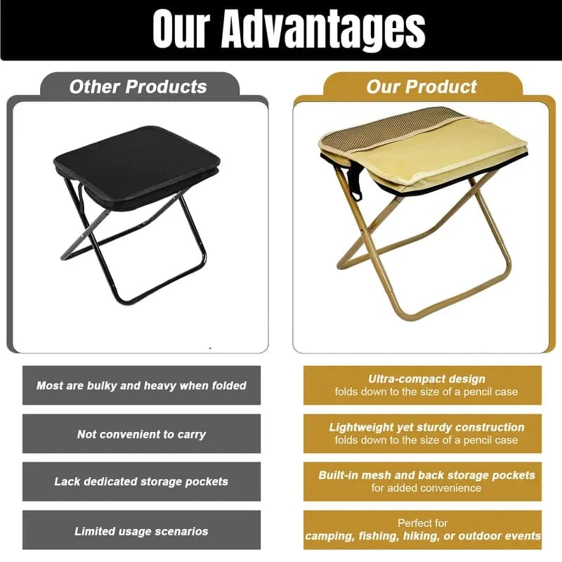CZTICLE®🪑Ultra-Light Folding Stool – Supports Up to 265 lbs