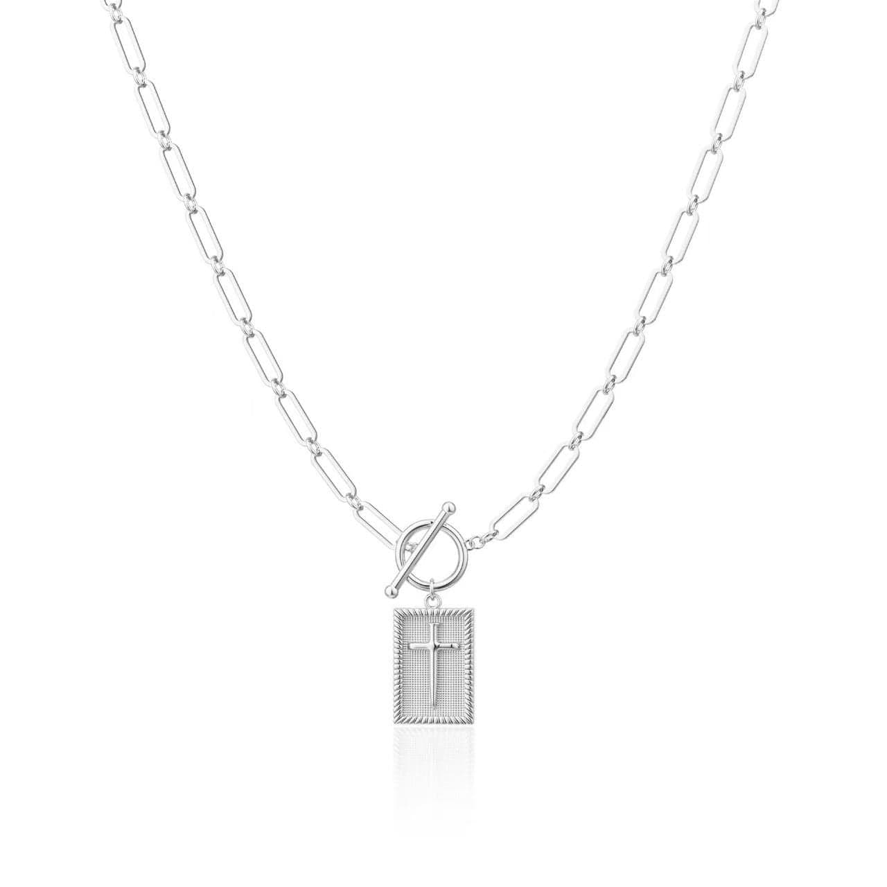 Cilifer®✝️ Cross Pendant Paperclip Chain Necklace. Unisex. Waterproof and Sweat-Resistant