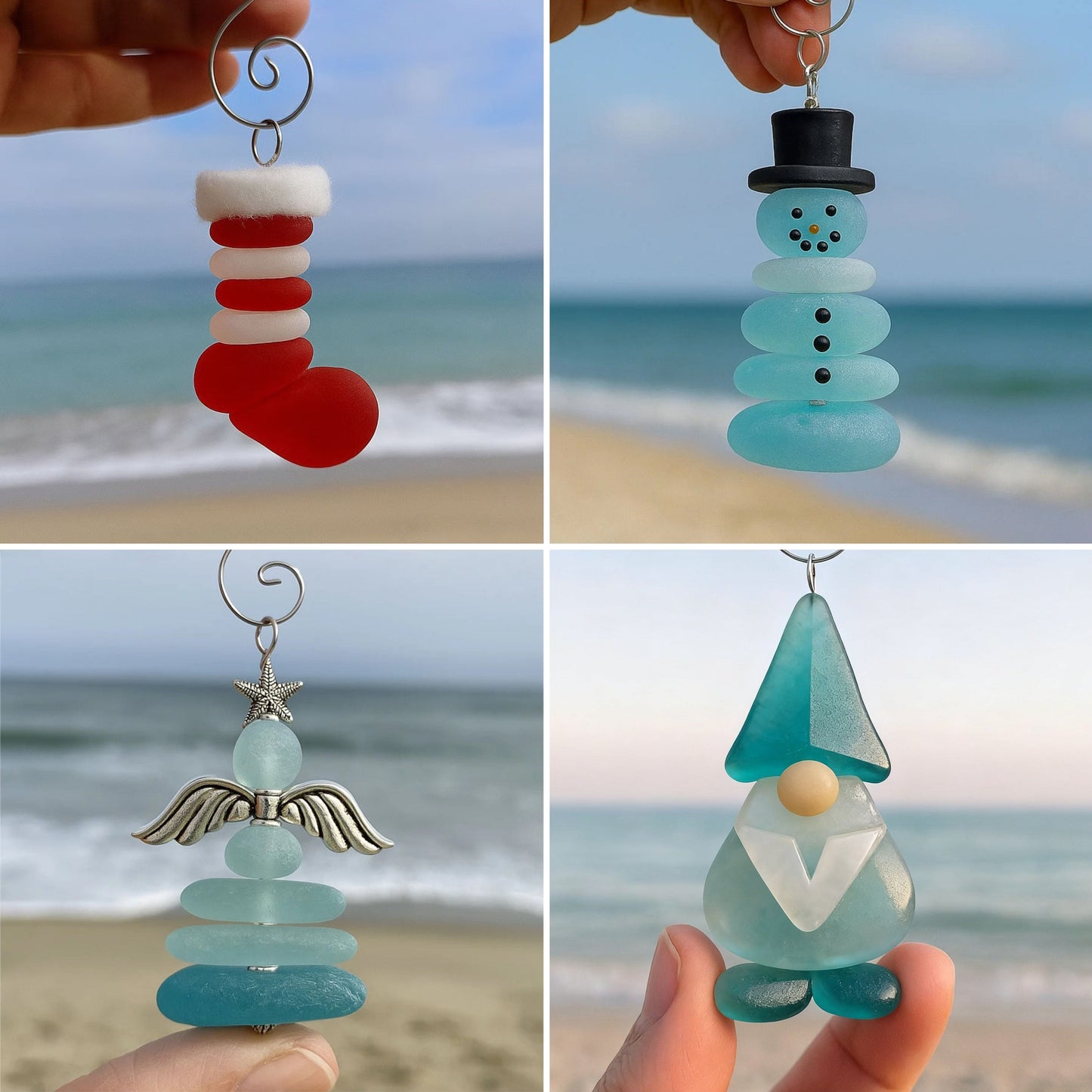 Cilifer®Crafted by Hand & Shaped by Nature-🌊Coastal Christmas Sea Glass Ornaments
