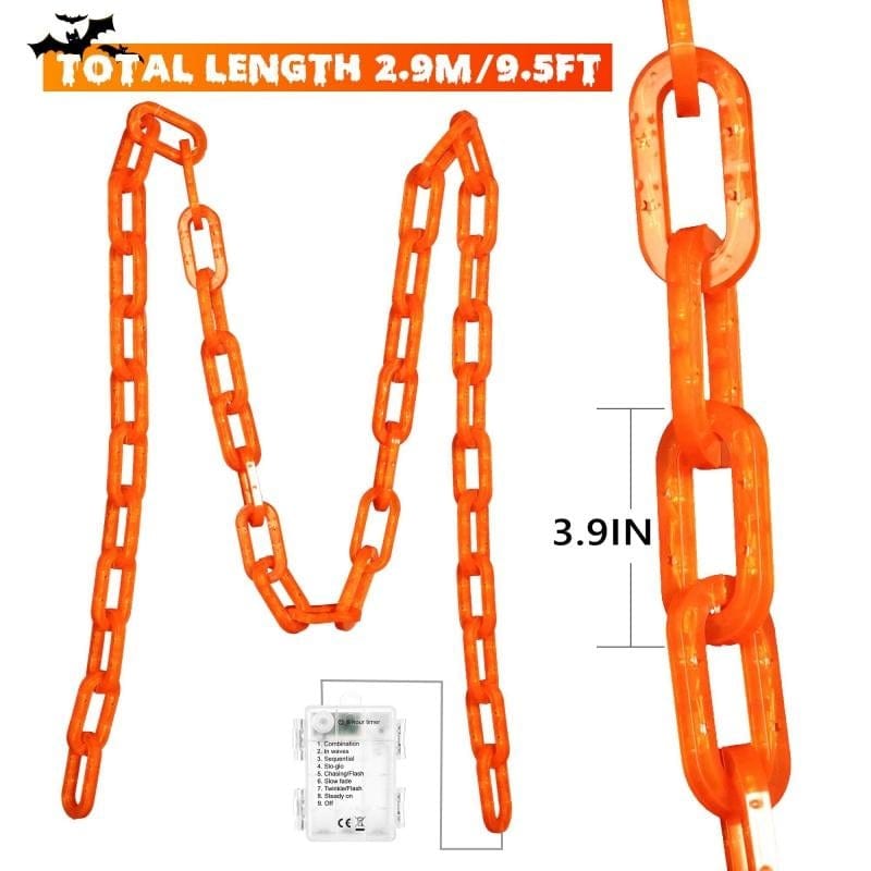 Billhol®Halloween Decoration Battery Light String - 10ft 160 LED Plastic Chain Light String