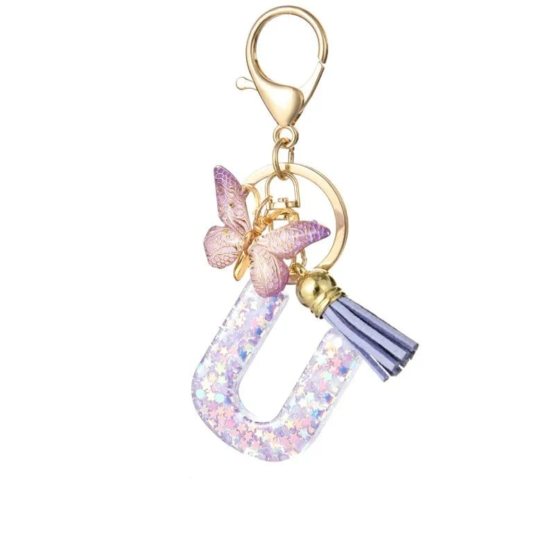 Cilifer®Butterfly Letter Keychain Tassel Design Vibrant Durable Lightweight Gift