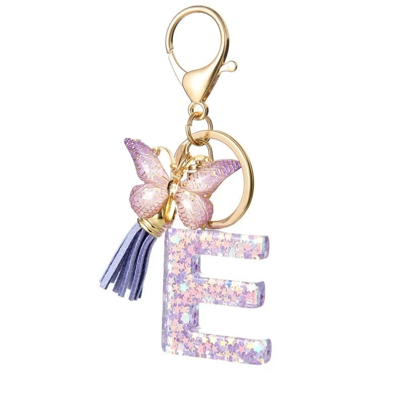 Cilifer®Butterfly Letter Keychain Tassel Design Vibrant Durable Lightweight Gift