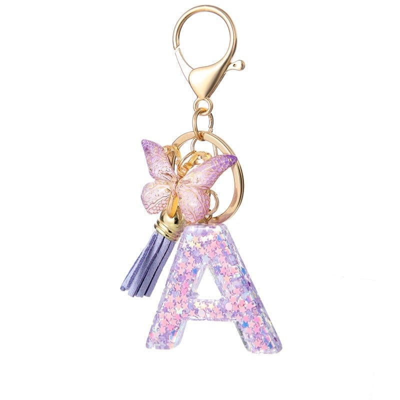 Cilifer®Butterfly Letter Keychain Tassel Design Vibrant Durable Lightweight Gift
