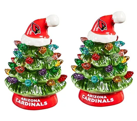 CZTICLE®🌲Evergreen Set of 2 4 LED Christmas Tree with NFL Team Logo