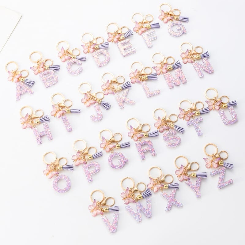 Cilifer®Butterfly Letter Keychain Tassel Design Vibrant Durable Lightweight Gift