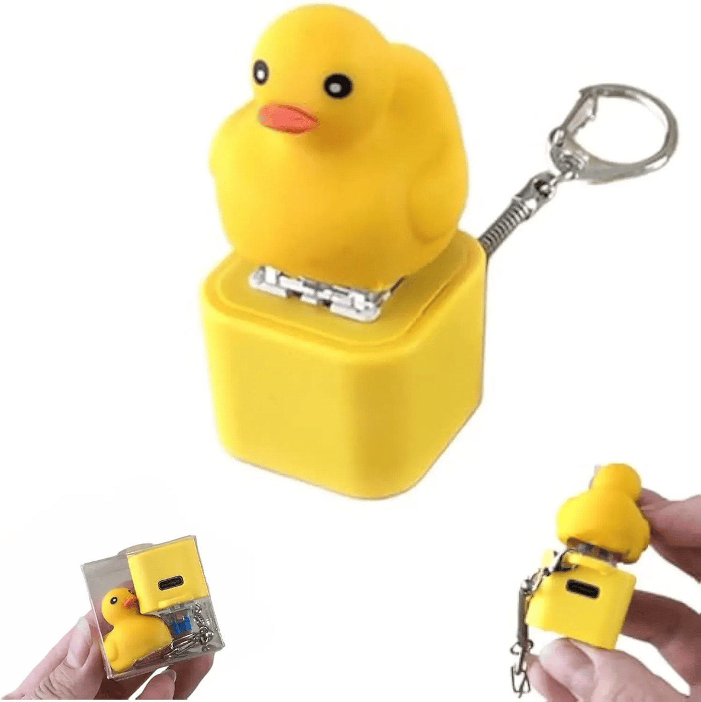 Cilifer®Frog Croaking Fidget Toy - Rechargeable Frog Croaking Keychain. Frog Croaking Stress Reliever with Colorful Lights. Fun & Portable Anxiety Relief Toy
