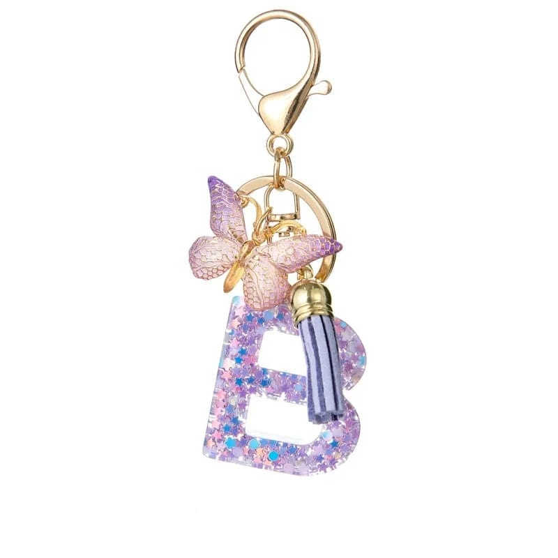 Cilifer®Butterfly Letter Keychain Tassel Design Vibrant Durable Lightweight Gift