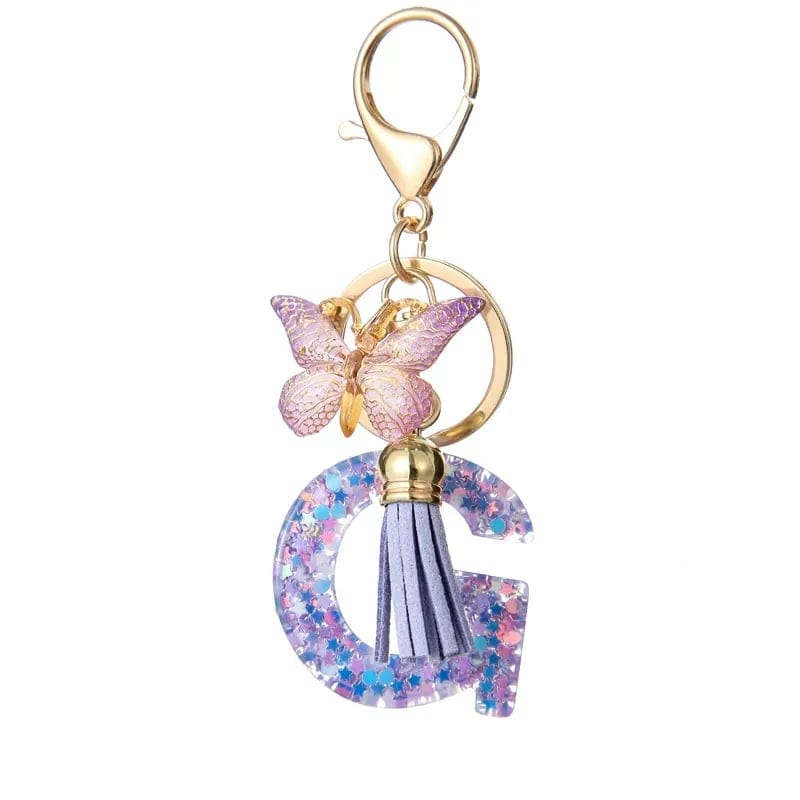 Cilifer®Butterfly Letter Keychain Tassel Design Vibrant Durable Lightweight Gift