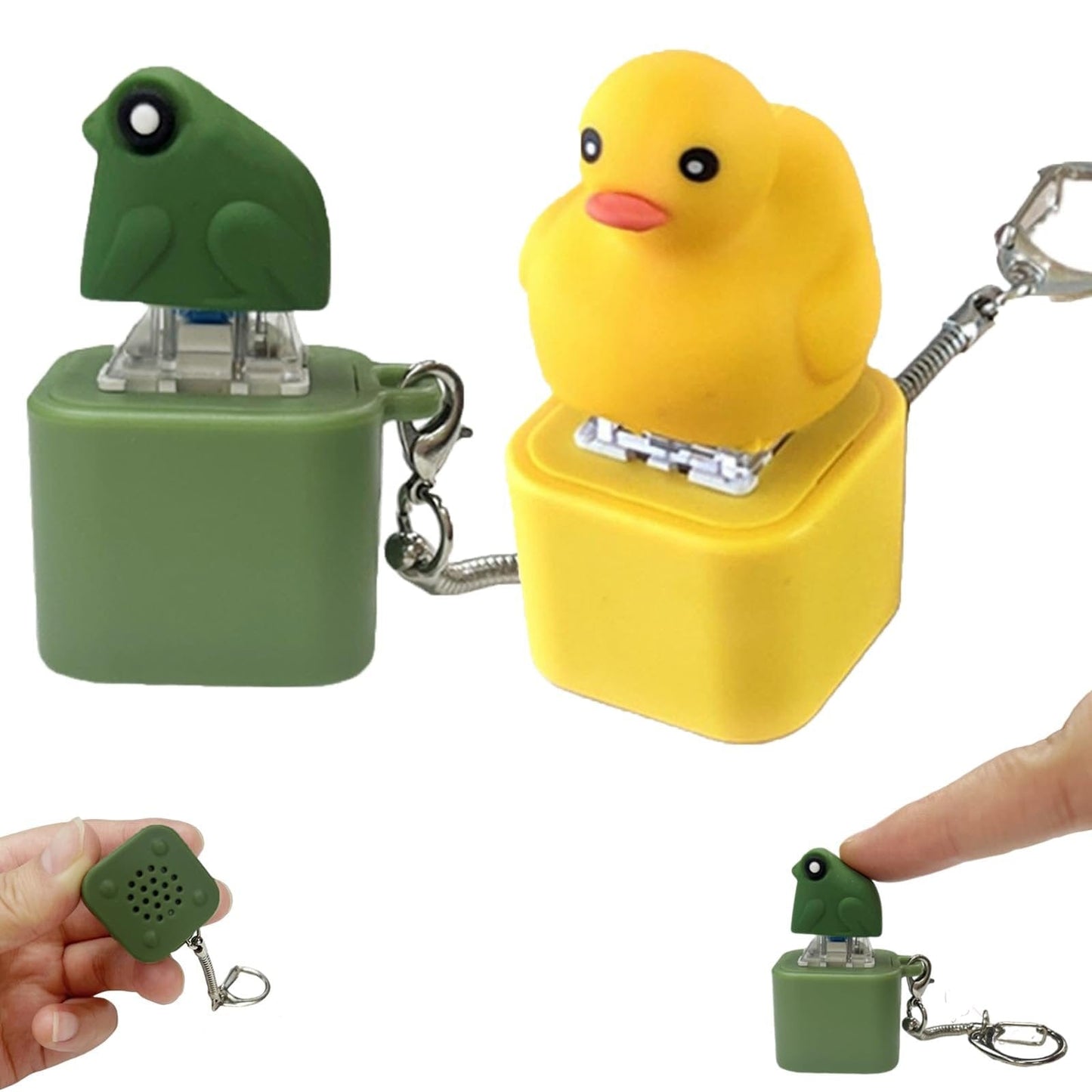 Cilifer®Frog Croaking Fidget Toy - Rechargeable Frog Croaking Keychain. Frog Croaking Stress Reliever with Colorful Lights. Fun & Portable Anxiety Relief Toy