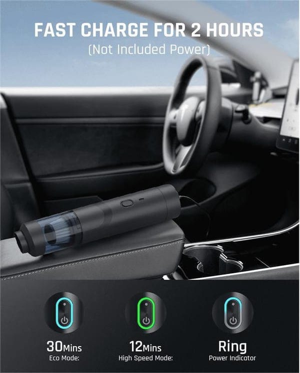 CZTICLE®💥Sale – 50% Off💥 Portable Cordless Car Vacuum with High Suction Power
