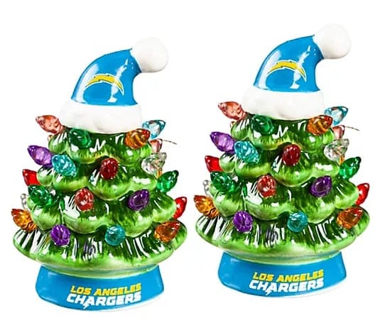 CZTICLE®🌲Evergreen Set of 2 4 LED Christmas Tree with NFL Team Logo