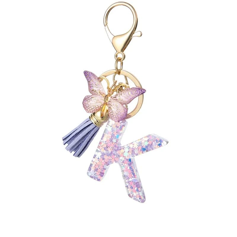 Cilifer®Butterfly Letter Keychain Tassel Design Vibrant Durable Lightweight Gift