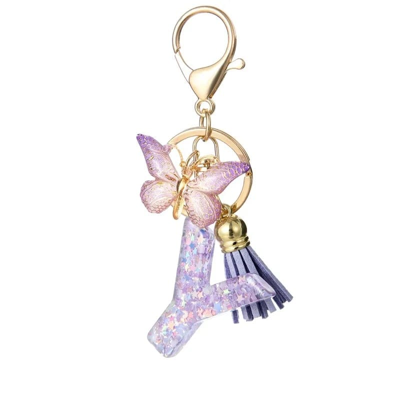 Cilifer®Butterfly Letter Keychain Tassel Design Vibrant Durable Lightweight Gift