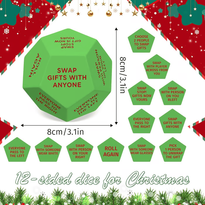 🎄LAST DAY PROMOTION- Only £6.66!!🎅Hilarious Christmas Gift Exchange Party GameDice🎲🎄Perfect for Family Gatherings. Office Parties. or Friend Hangouts