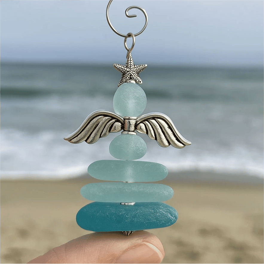Cilifer®Crafted by Hand & Shaped by Nature-🌊Coastal Christmas Sea Glass Ornaments