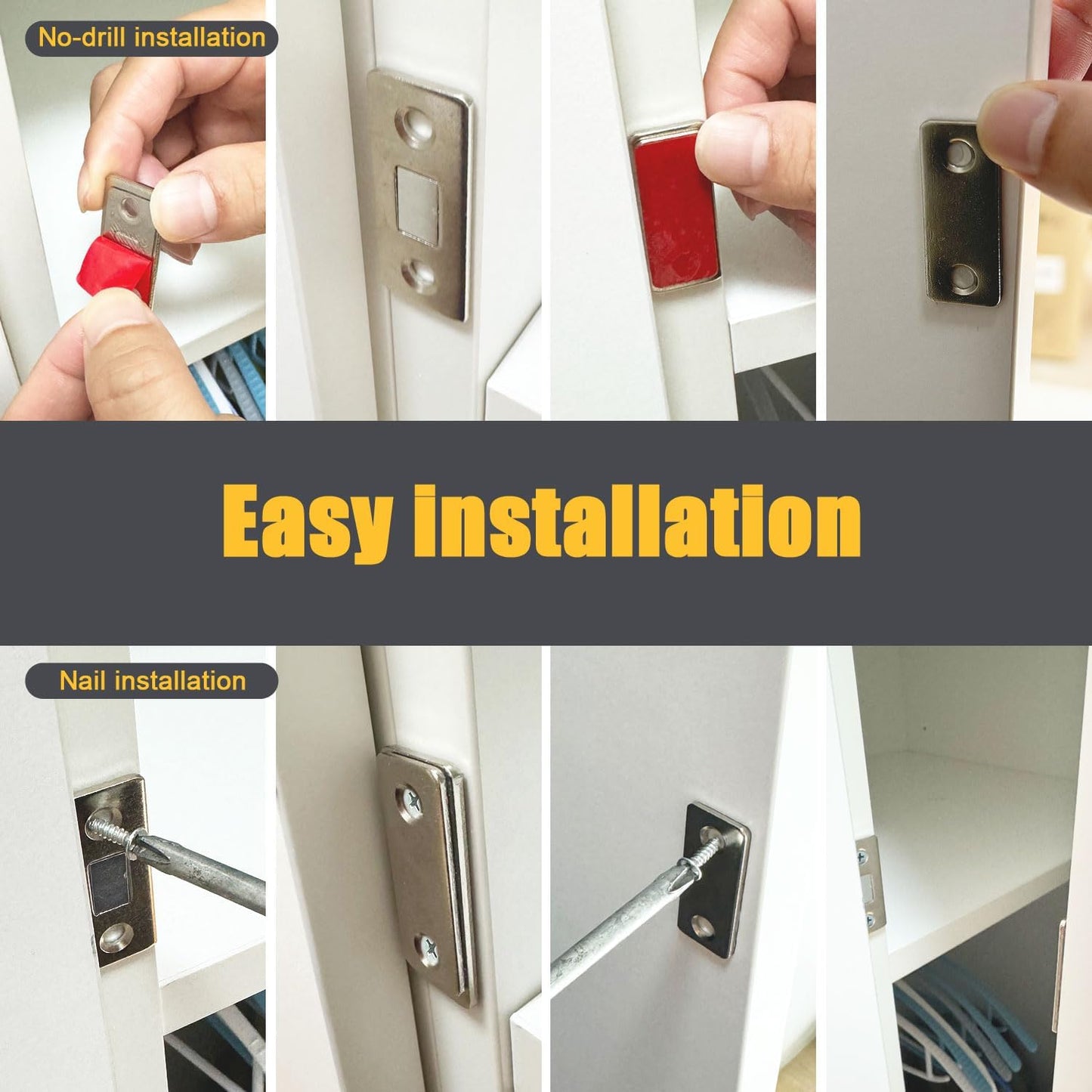 Cilifer®16 Pcs Cabinet Magnetic Catch without Punching. for Cabinets. Drawers