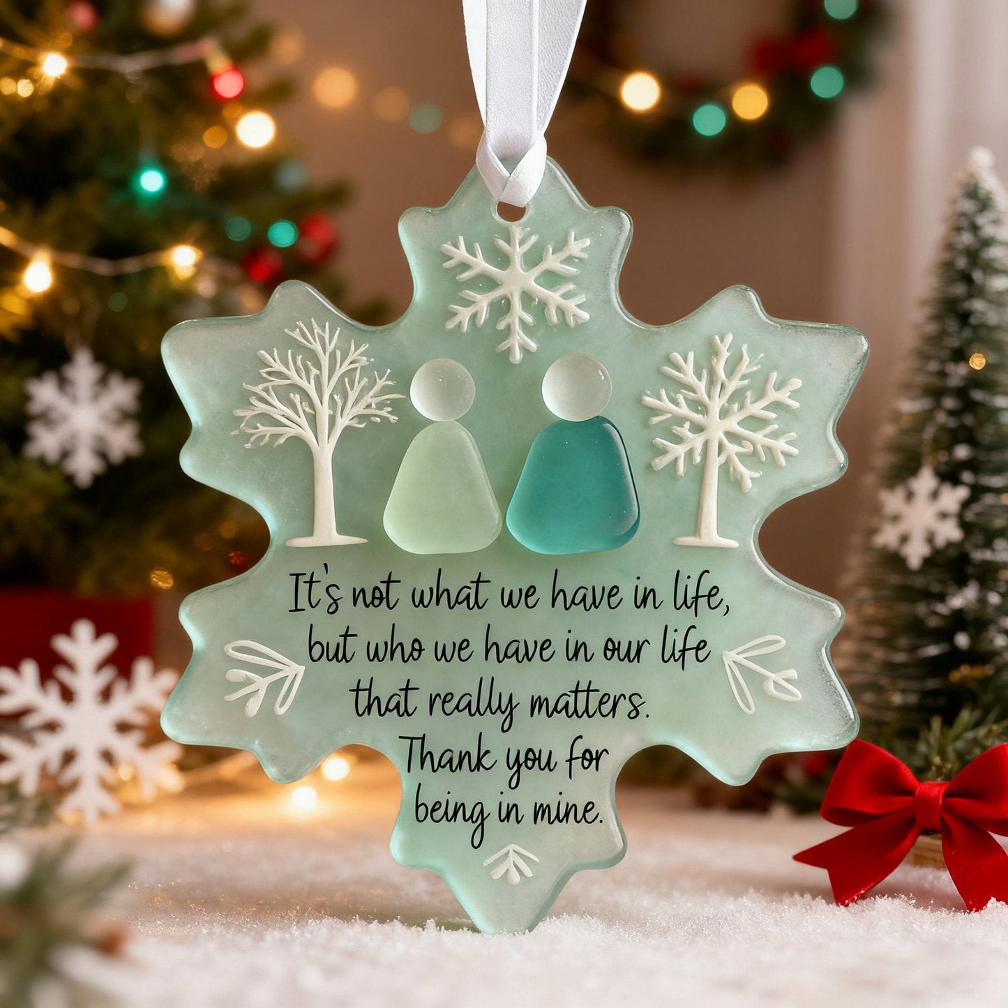 Cilifer®Snowflake-Shaped Sea Glass Friendship Decor Shaped by Nature & Crafted by Hand!