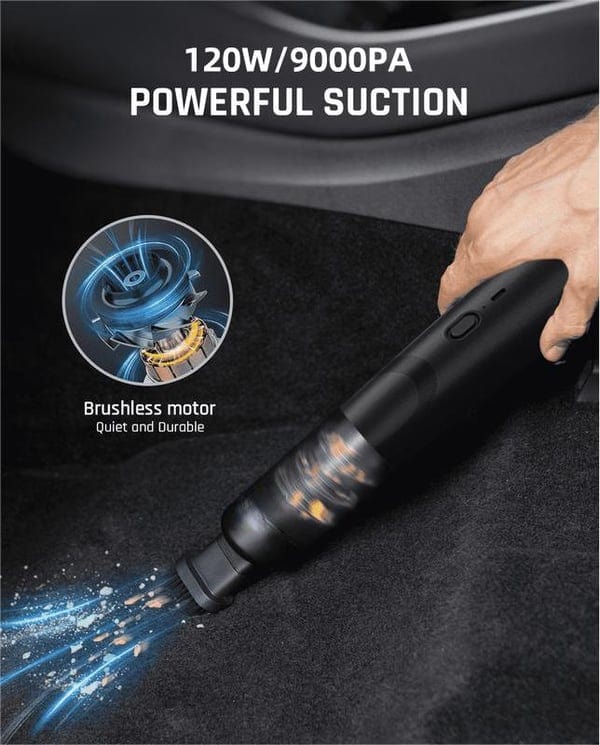 CZTICLE®💥Sale – 50% Off💥 Portable Cordless Car Vacuum with High Suction Power