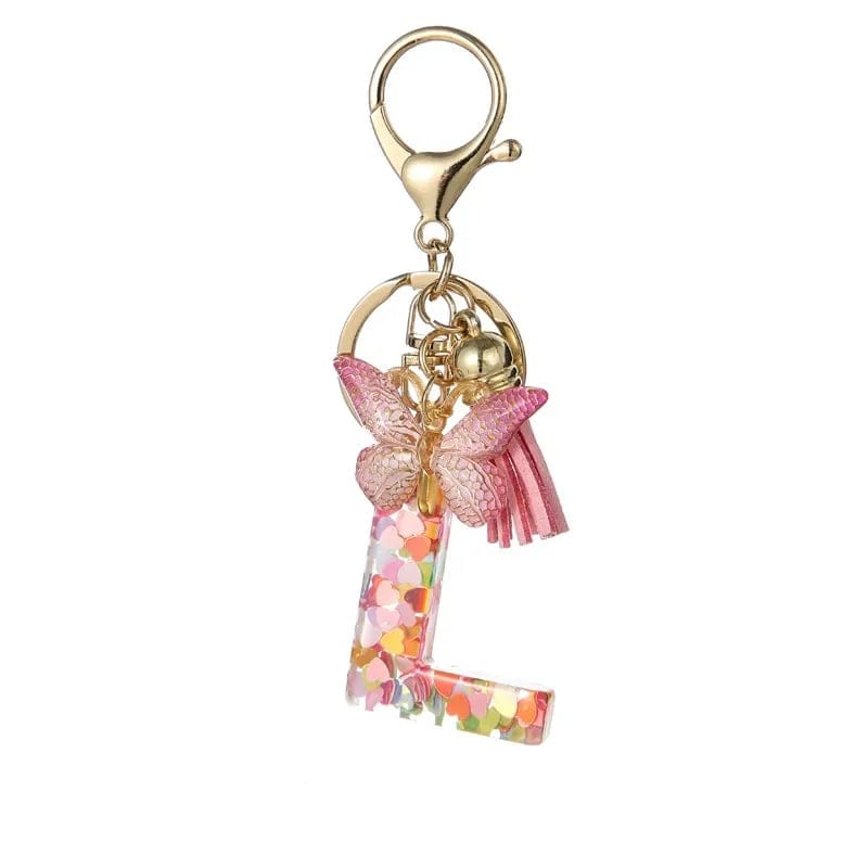 Cilifer®Butterfly Letter Keychain Tassel Design Vibrant Durable Lightweight Gift