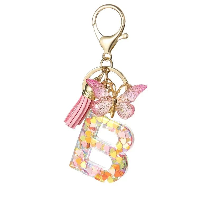 Cilifer®Butterfly Letter Keychain Tassel Design Vibrant Durable Lightweight Gift