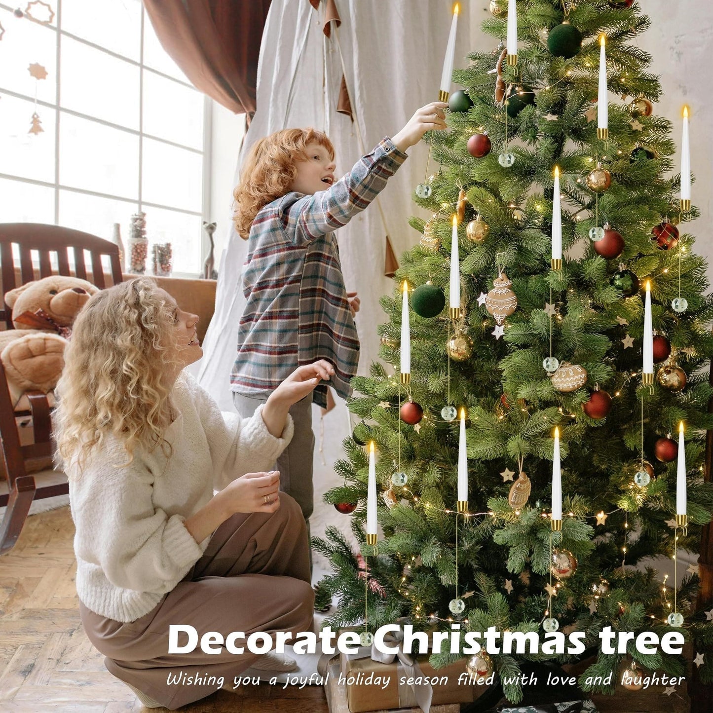 CZTICLE®🎄Christmas Tree Led Candles with Clear Crystal Ball Hook