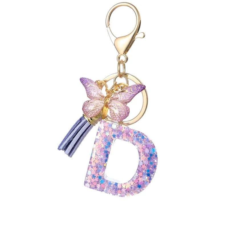Cilifer®Butterfly Letter Keychain Tassel Design Vibrant Durable Lightweight Gift