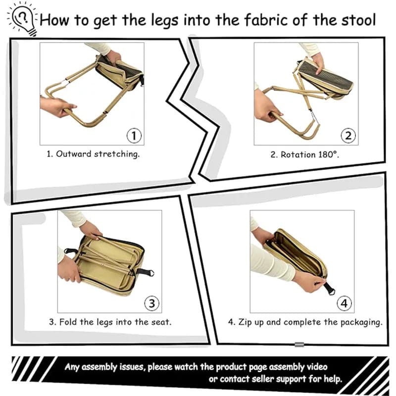 CZTICLE®🪑Ultra-Light Folding Stool – Supports Up to 265 lbs