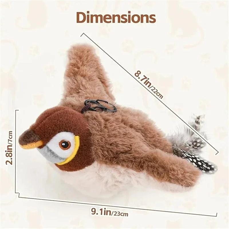 CZTICLE®Interactive Flapping Bird Toy for Cats – Touch-Activated with Catnip & USB Rechargeable