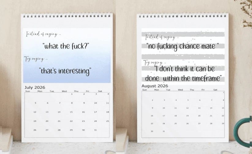 Cilifer®Shit I Want To Say At Work But Can't 2026 Calendar