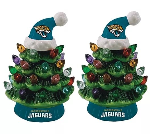 CZTICLE®🌲Evergreen Set of 2 4 LED Christmas Tree with NFL Team Logo
