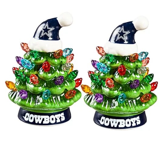 CZTICLE®🌲Evergreen Set of 2 4 LED Christmas Tree with NFL Team Logo