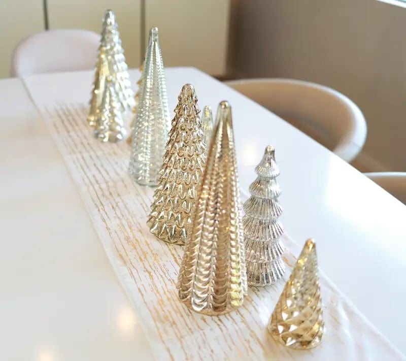 Cilifer®BFF Collection Set of 5 Illuminated Mercury Glass Trees