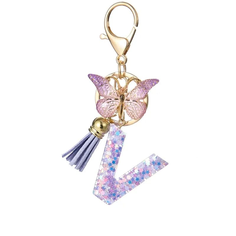 Cilifer®Butterfly Letter Keychain Tassel Design Vibrant Durable Lightweight Gift