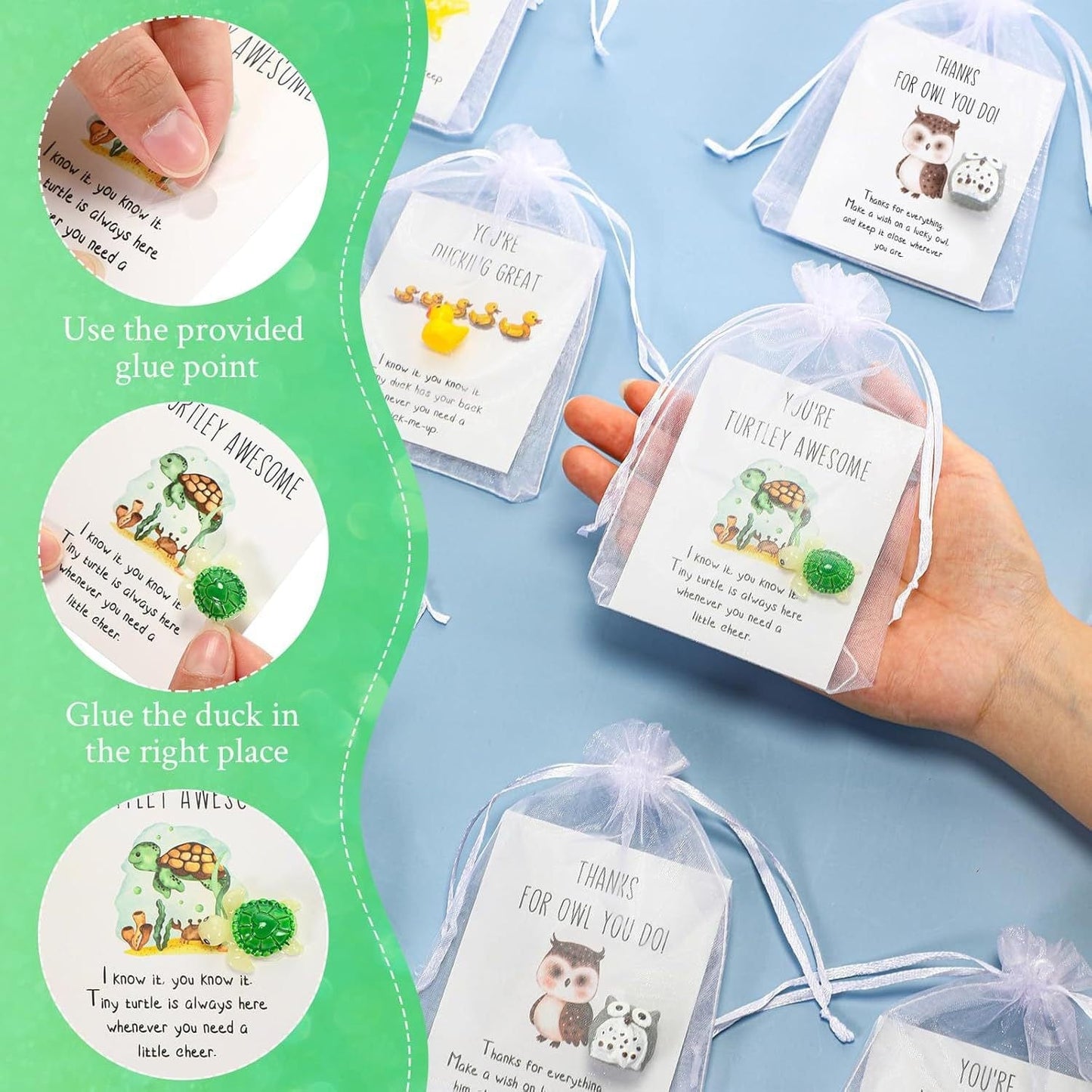 Cilifer®20 Sets Employee Appreciation Gifts – Funny Resin Animals with Thank You Cards (60 Pieces)