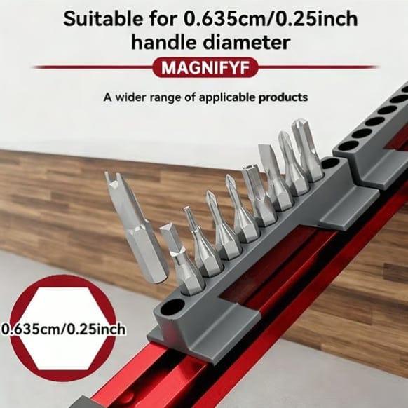 Cilifer®Pro-Series Aluminum Magnetic Hex Bit Organizer | 40-Slot 1/4 Drive Holder