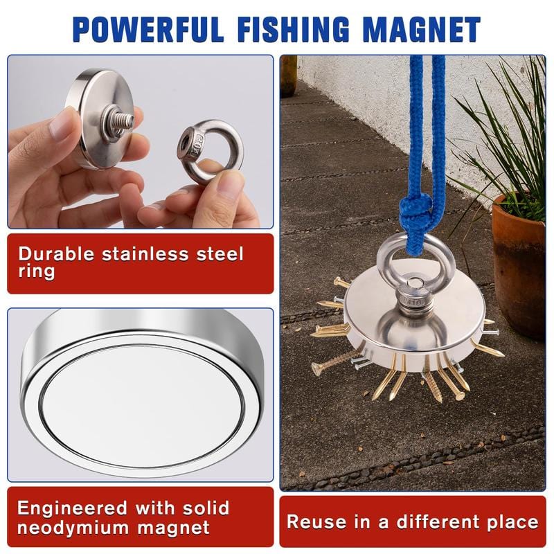 Cilifer®Fishing Magnet: 260LBS Super Strong Neodymium Magnet for Epic Treasure Hunting