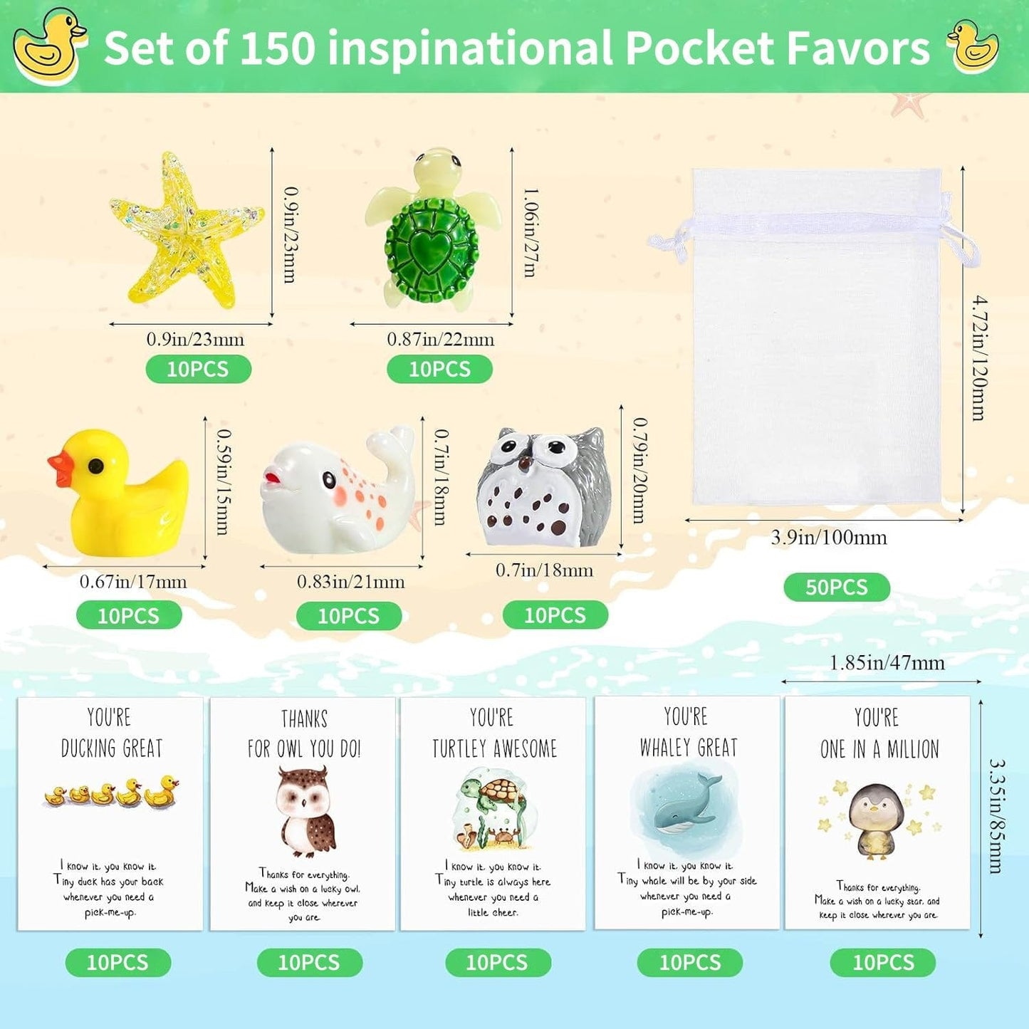 Cilifer®20 Sets Employee Appreciation Gifts – Funny Resin Animals with Thank You Cards (60 Pieces)