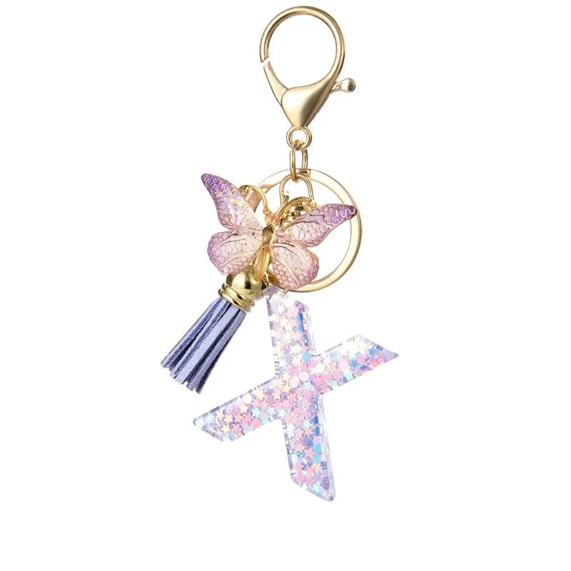Cilifer®Butterfly Letter Keychain Tassel Design Vibrant Durable Lightweight Gift