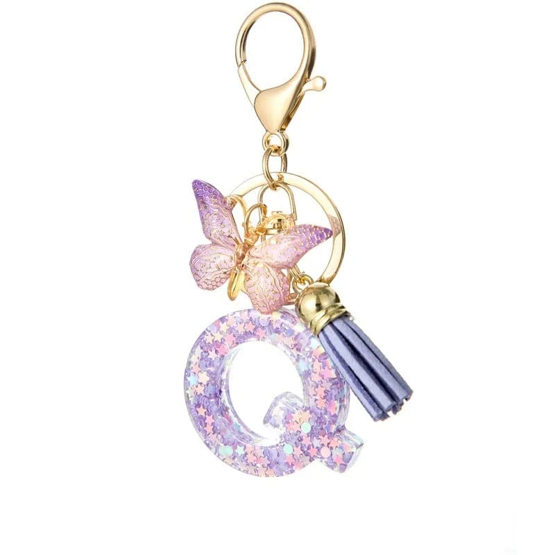Cilifer®Butterfly Letter Keychain Tassel Design Vibrant Durable Lightweight Gift