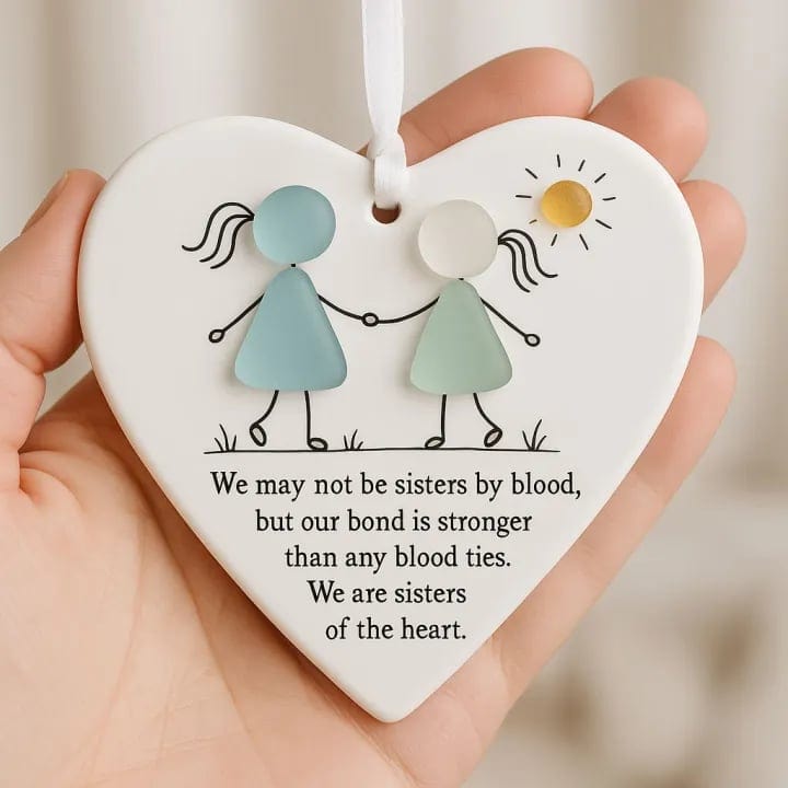 Cilifer®⏳LAST DAY SALE 49% OFF!⏰Heart-Shaped Sea Glass Angel Friendship Ornament✨ Shaped by Nature & Crafted by Hand